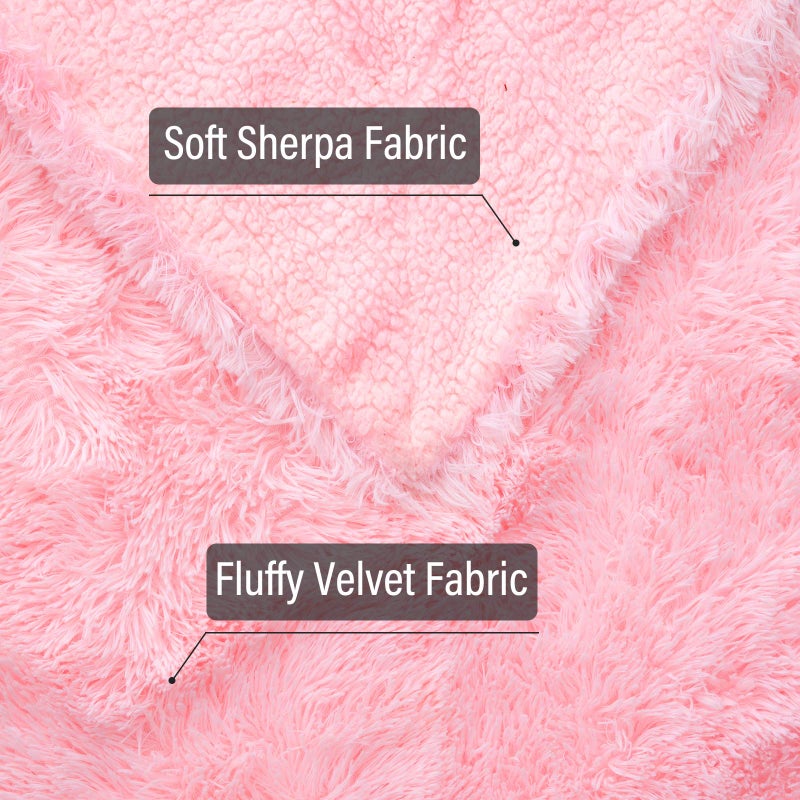 ST. BRIDGE Faux Fur Throw Blanket, Super Soft Lightweight Shaggy Fuzzy Blanket Warm Cozy Plush Fluffy Decorative Blanket for Couch,Bed, Chair(50"x60", Pink) - Image 5